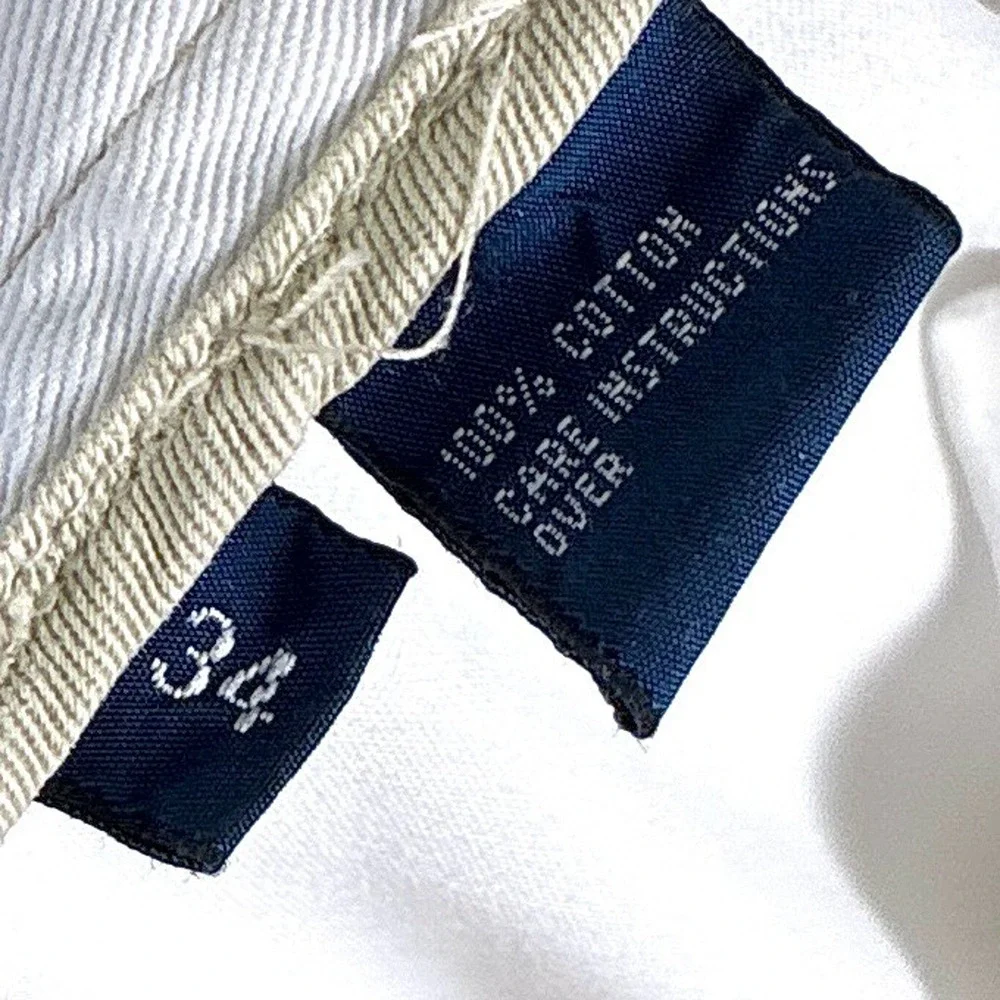 VTG Polo Ralph Lauren Cargo Shorts Mens 34 White Y2K Preppy Baggy Skate Military